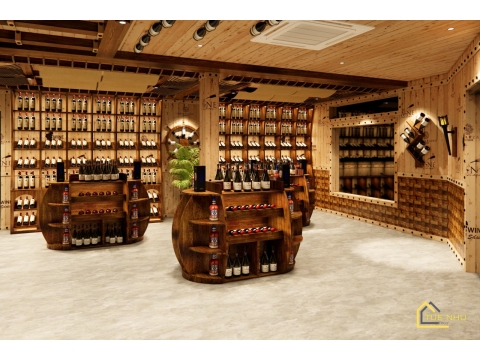 Thi công showrooms rượu vang Anh Tuân -Hà Nội