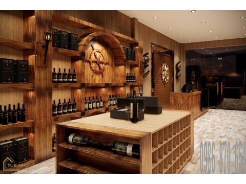 Thi công showrooms rượu vang Anh Tuân -Hà Nội
